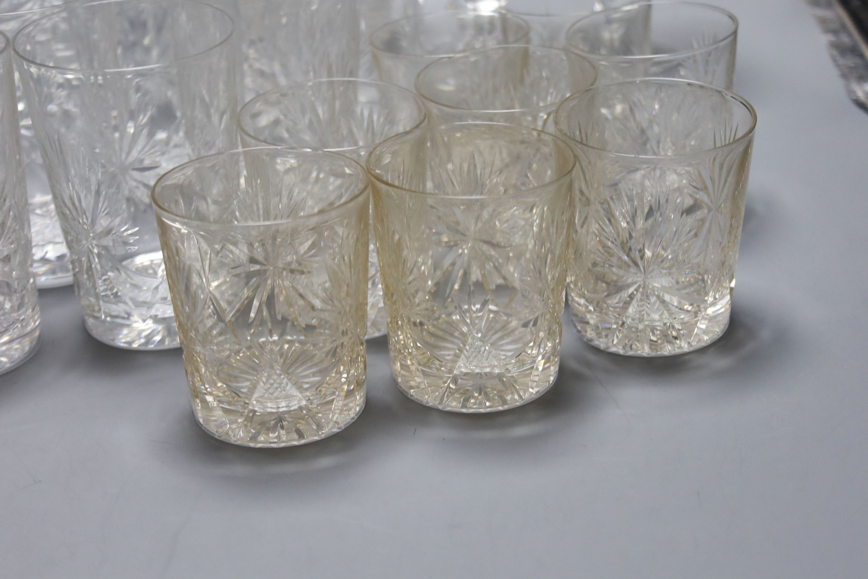 An assortment of ceramic and glass tableware. Also to include 18 pierced silver sweetmeet dishes